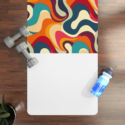 Retro Waves Yoga Mat: Vibrant, Seamless, Stylish