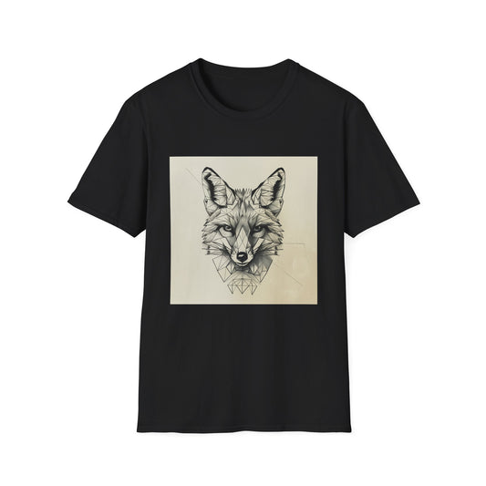 Polygonal Prowl: A Geometric Fox Portrait | T-Shirt | DTG, Men's Clothing, Regular fit, T-Shirts, Unisex, Women's Clothing | Prints with Passion