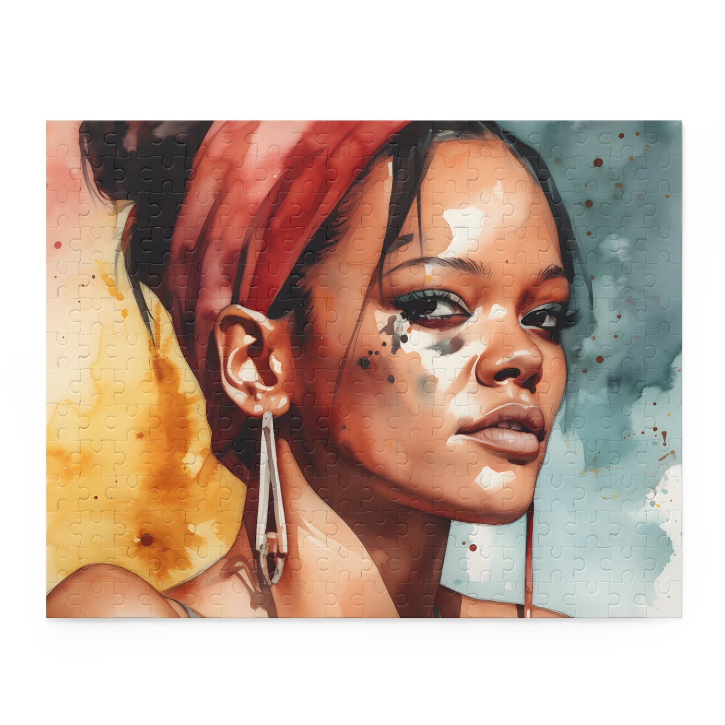 Rihanna Watercolor Upscaled Jigsaw Puzzle