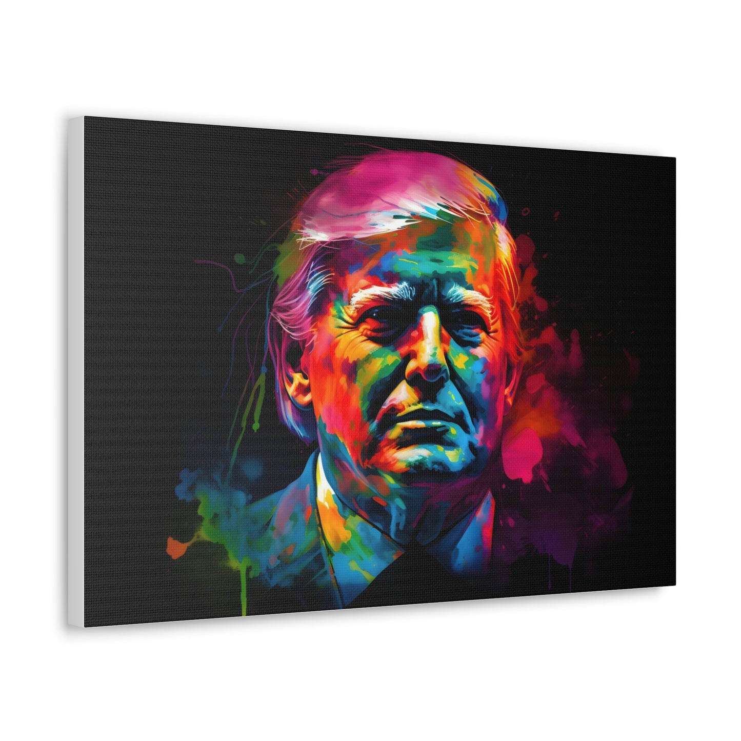 Trump Neon Watercolor Canvas Print