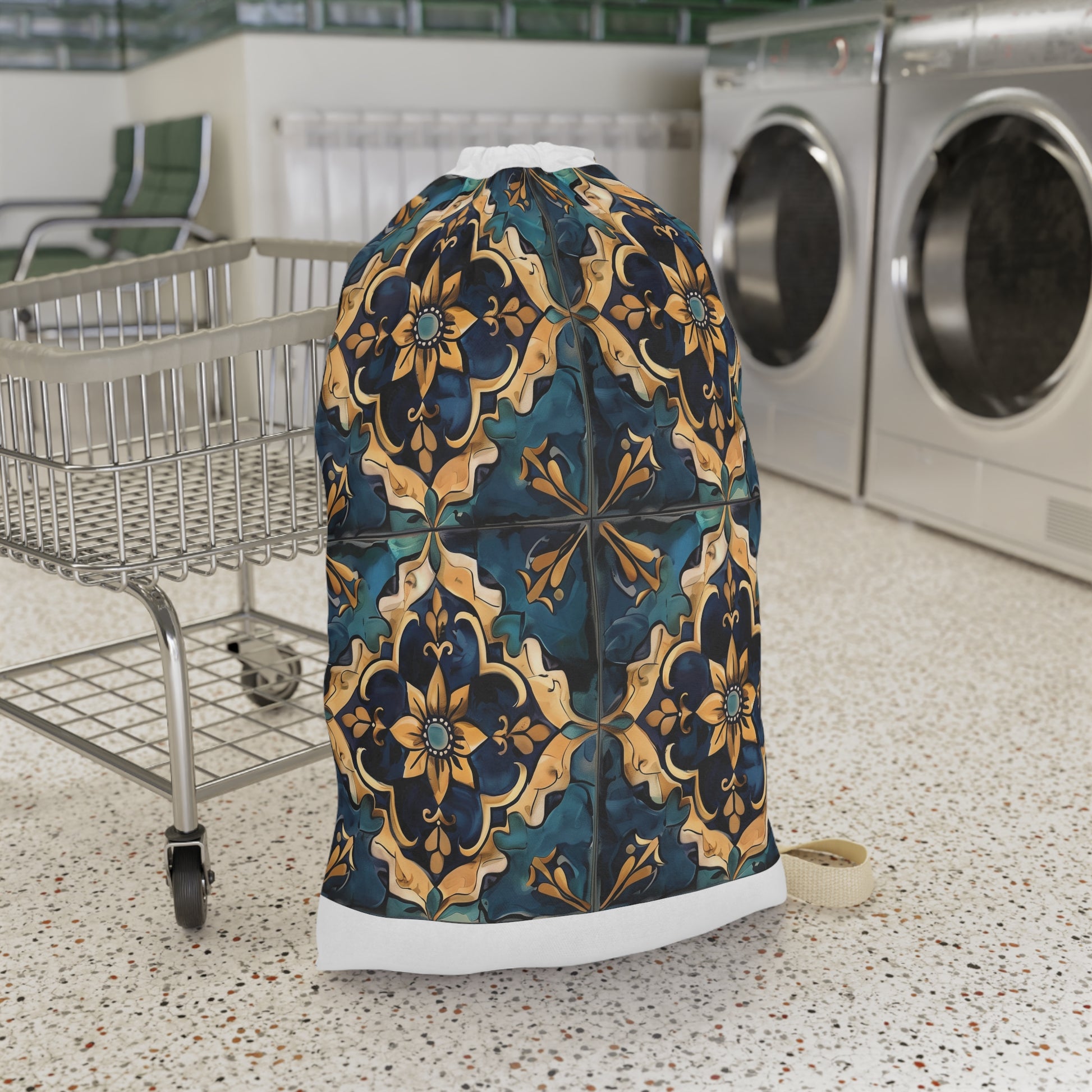 Stylish Tile Pattern Laundry Bag - Elevate Your Laundry Experience with Artisan Tiles Design