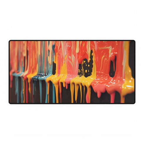 Dripping Paint Forming Universe — XL & XXL Desk Mat — Full Top-Down Artwork View