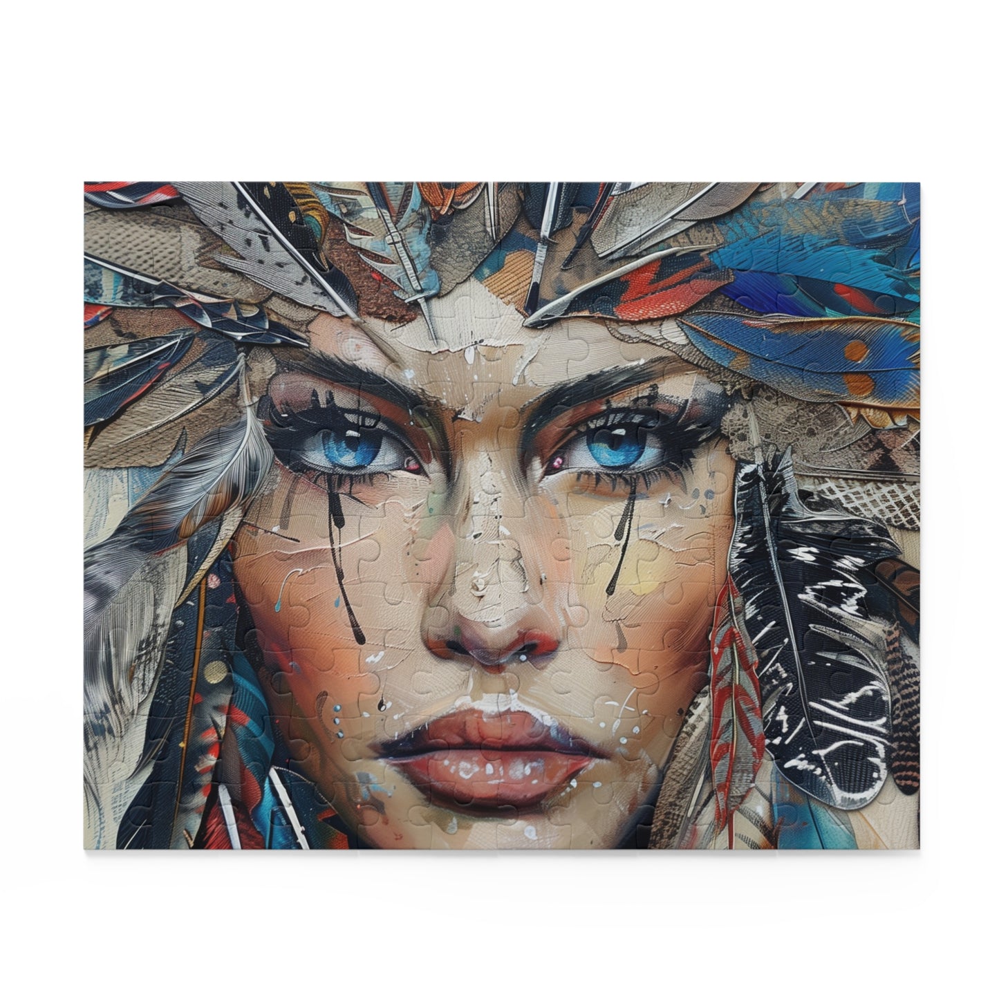 Colorful Bohemian Feathers Jigsaw Puzzle - Relaxing and inspiring design of intricate feathers.