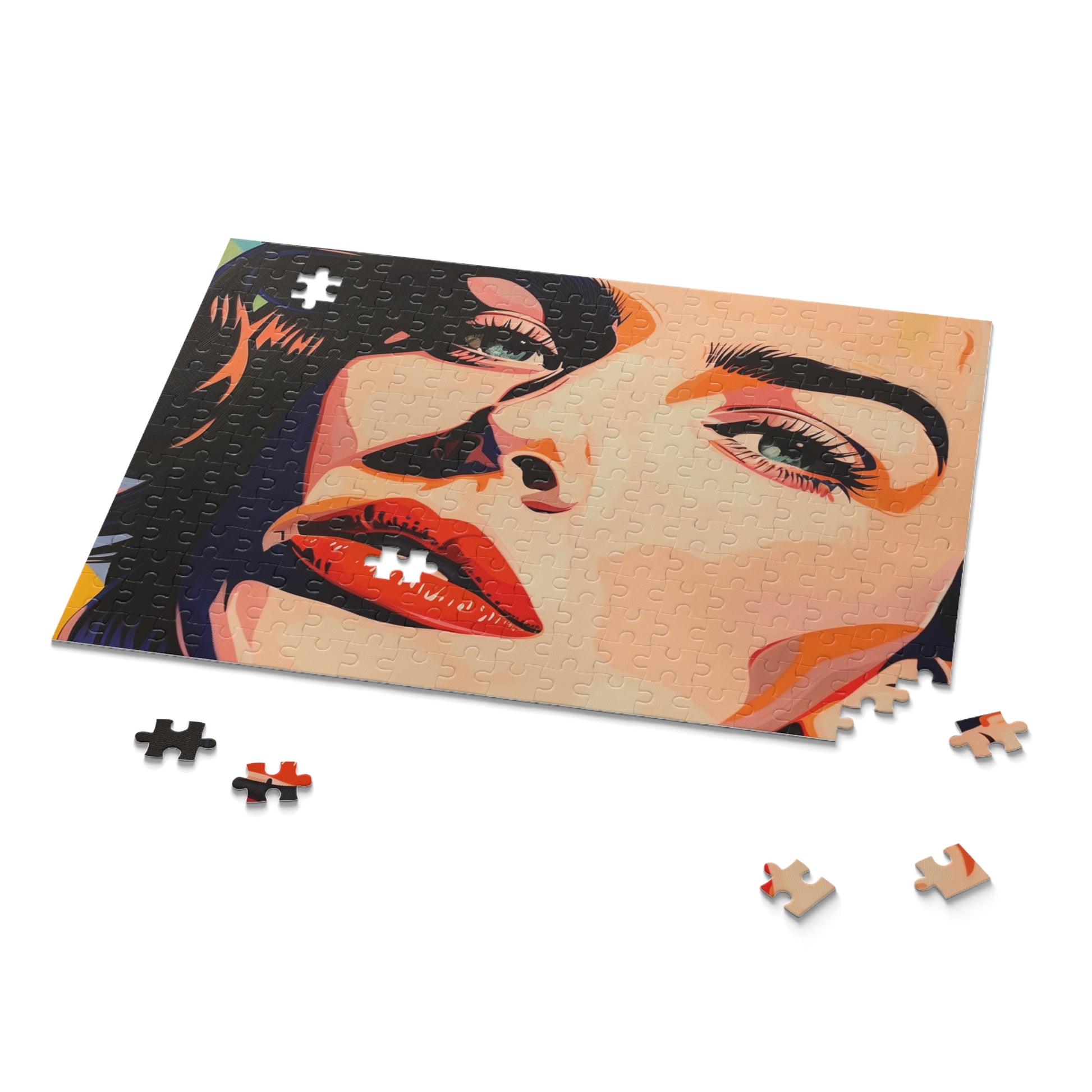 Colorful Pop Art Portrait Jigsaw Puzzle - Engaging challenge for art enthusiasts with vibrant colors and intricate details.