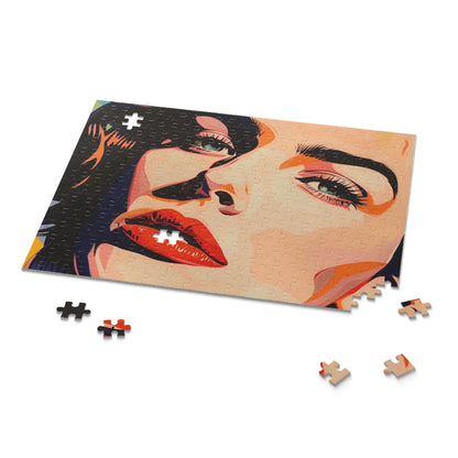 Colorful Pop Art Portrait Jigsaw Puzzle - Engaging challenge for art enthusiasts with vibrant colors and intricate details.