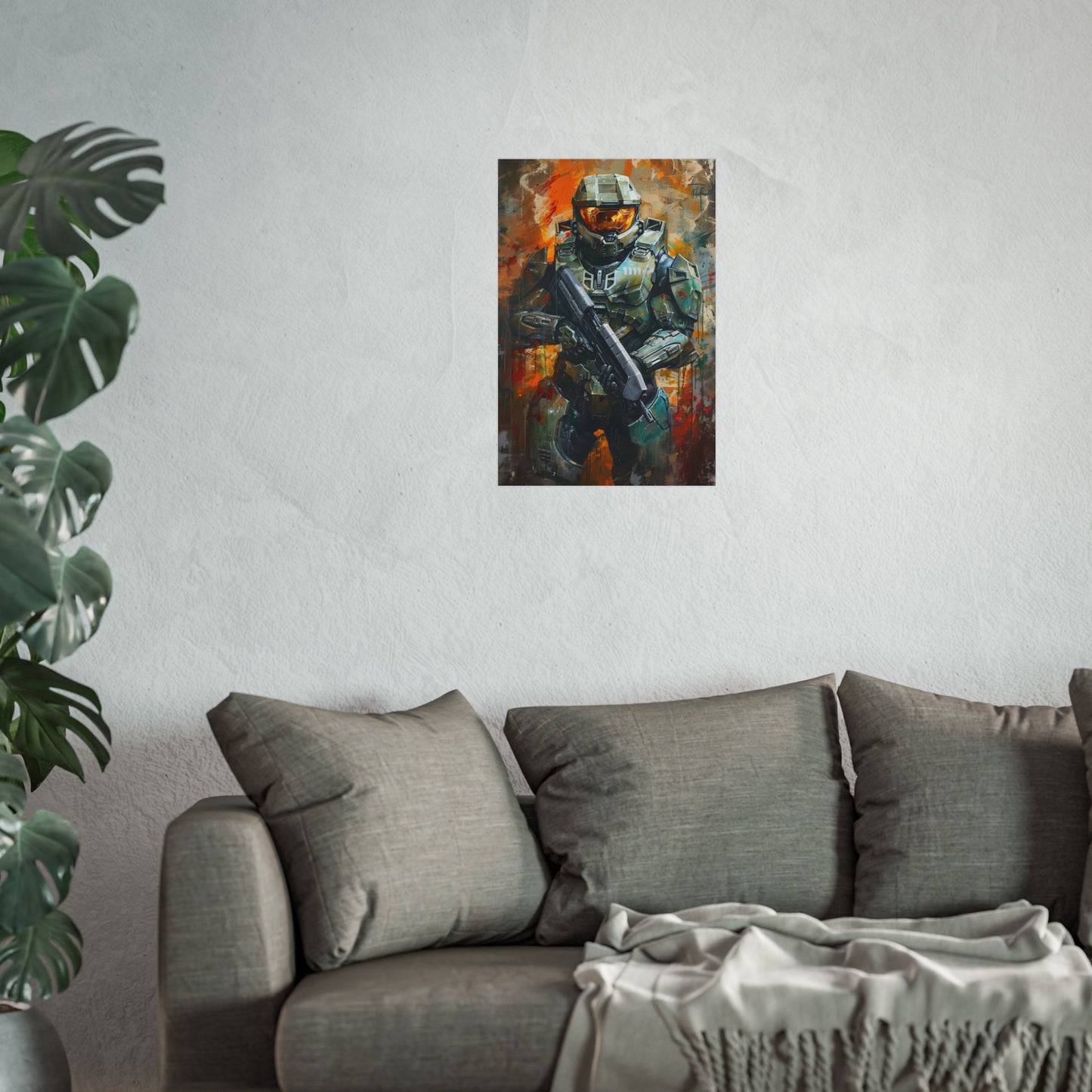 Discover the artistic side of Master Chief with this unique poster inspired by "Halo ." Perfect for fans of Master Chief and Funko Pop collectibles. Made with high-quality materials