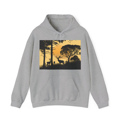 Whispering Pines: Embrace the Tranquility of the Forest in This Delicate Deer Silhouette Hoodie