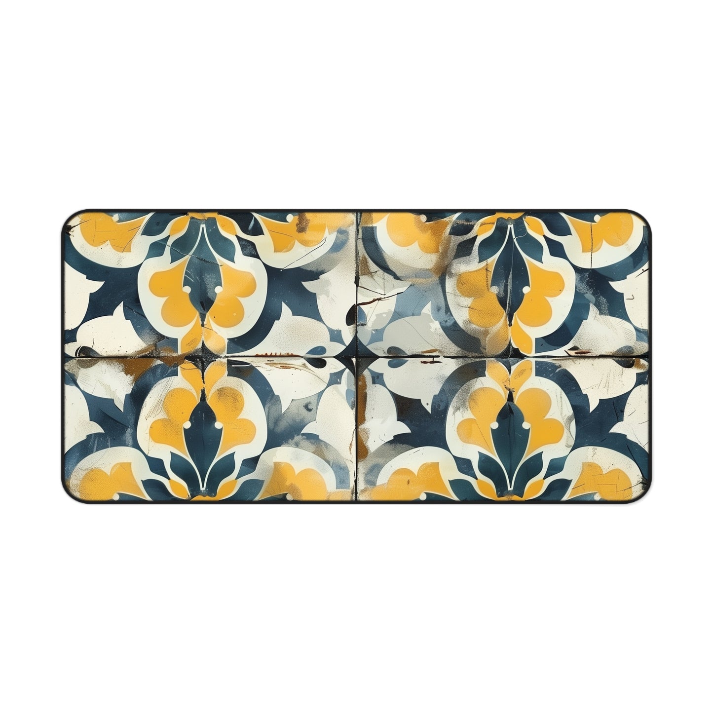 "Artisan Tiles Desk Mat - Sophisticated seamless pattern for elegant workspace decor"