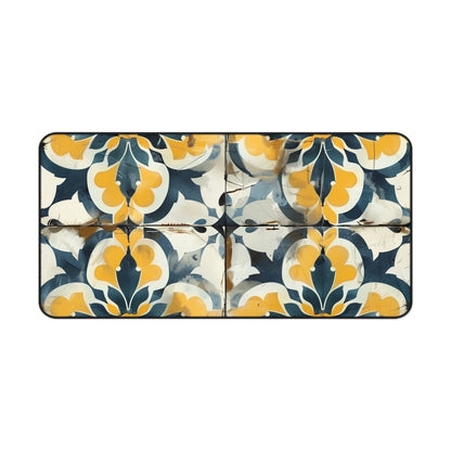 "Artisan Tiles Desk Mat - Sophisticated seamless pattern for elegant workspace decor"