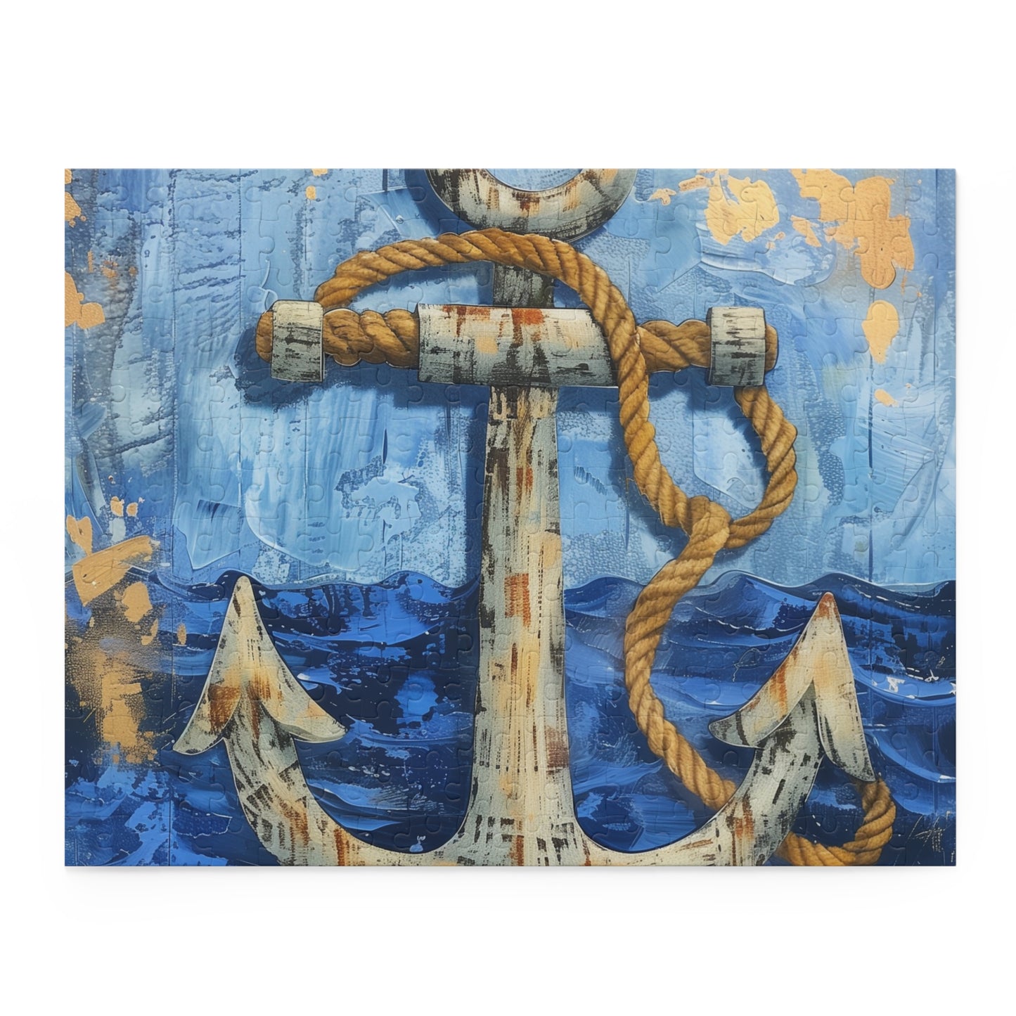 Anchor and Rope Puzzle - Dive into serenity with this nautical-themed jigsaw puzzle, perfect for maritime décor enthusiasts.