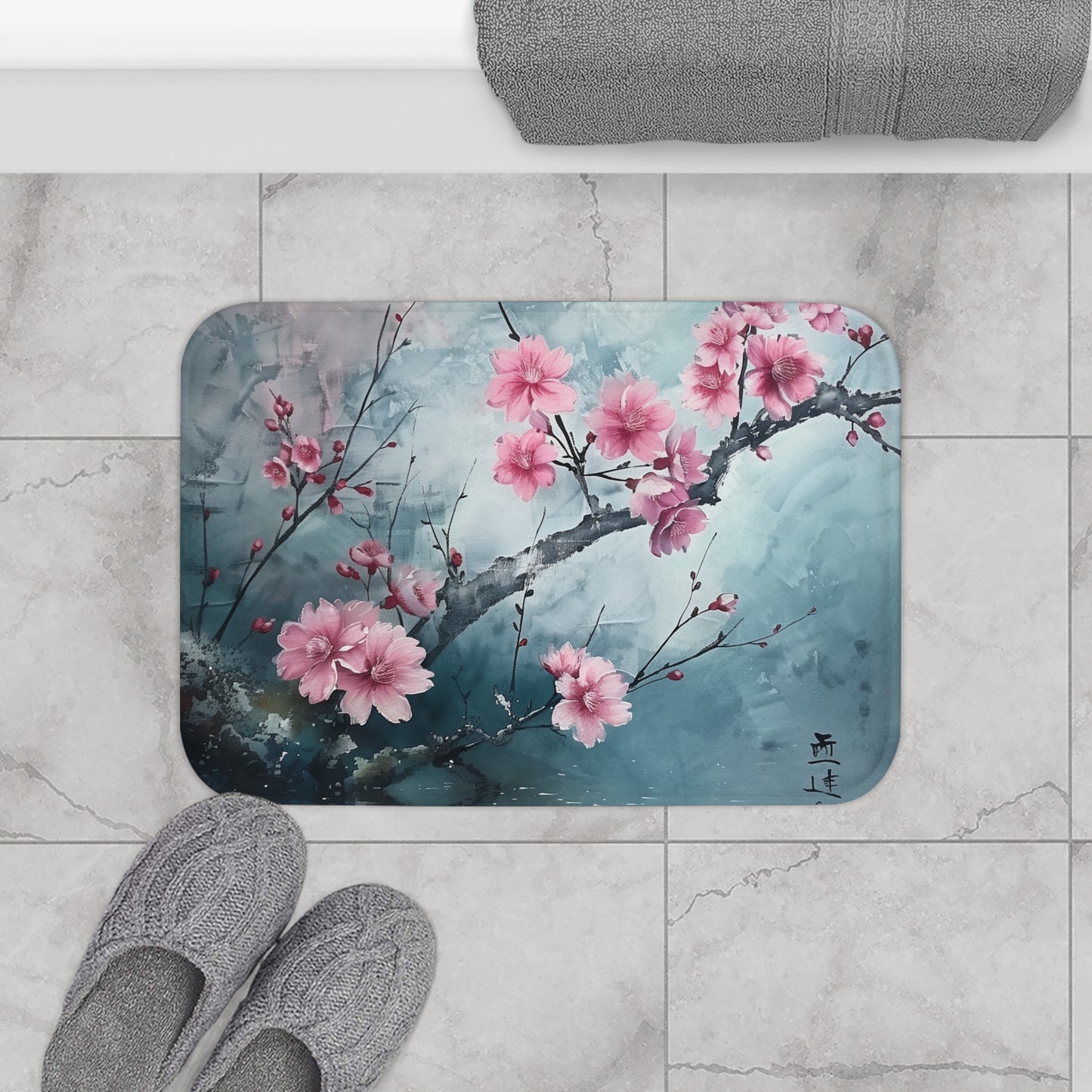 Cherry Blossom Serenity Bath Mat | Bath Mats | Bath, Bathroom, Home & Living, Indoor, Sublimation | Prints with Passion