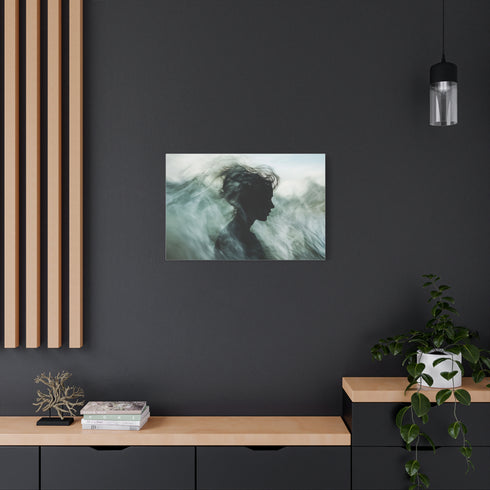 Abstract Waves Forming Human Silhouette — Canvas Wall Art — Product Detail View 8