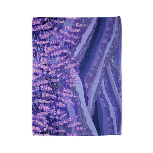 Provence Botanical Lavender Seamless Pattern Plush Fleece Throw Blanket – Prints With Passion (View 4)