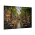 Amsterdam Golden Hour Canal Houses Painted Stretched Canvas Wall Art - View 6 | Prints With Passion