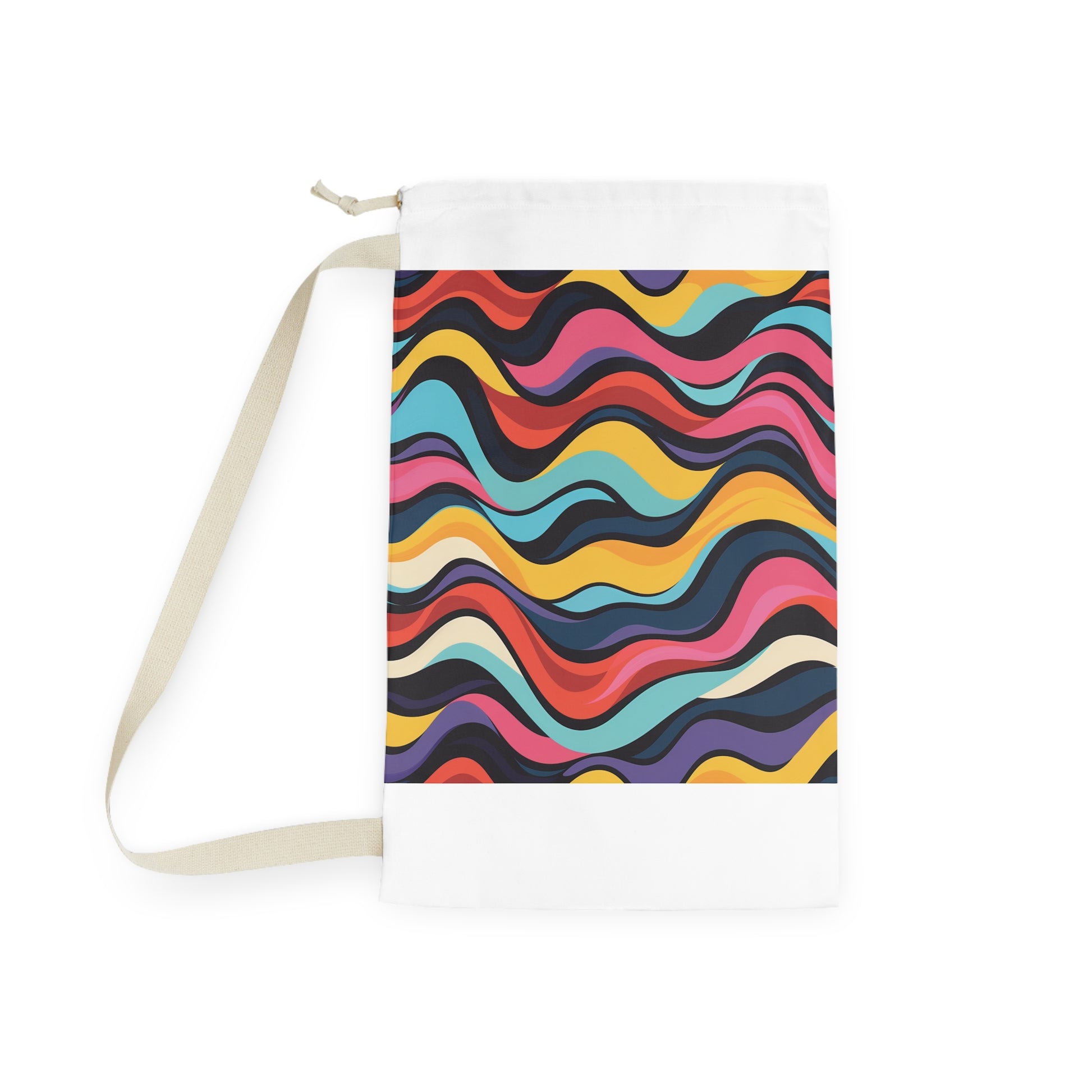 Colorful Retro Waves Laundry Bag for Fun & Stylish Laundry Organization