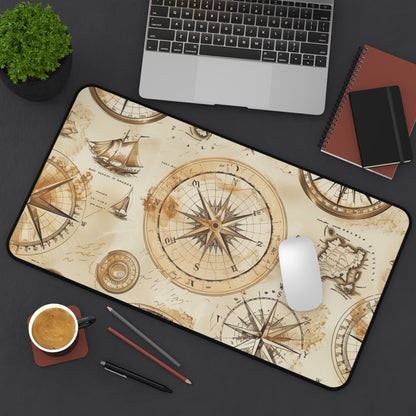 Vintage Maps Desk Mat - Antique Cartography Pattern for Nostalgic Workspace Styling