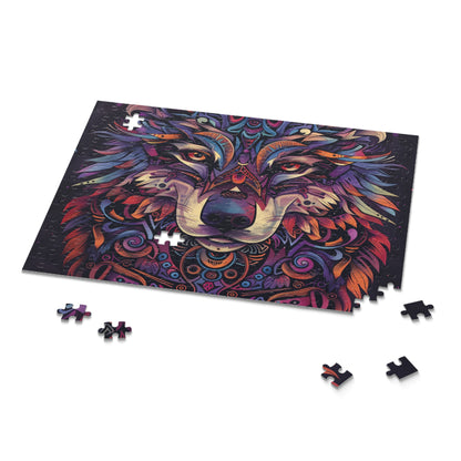 "Wild Totem Animal Jigsaw Puzzle - Tribal design, spiritual meaning, perfect for animal lovers and puzzle enthusiasts"