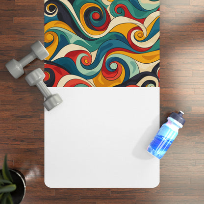 Retro Waves Yoga Mat: Vibrant, Seamless, Stylish