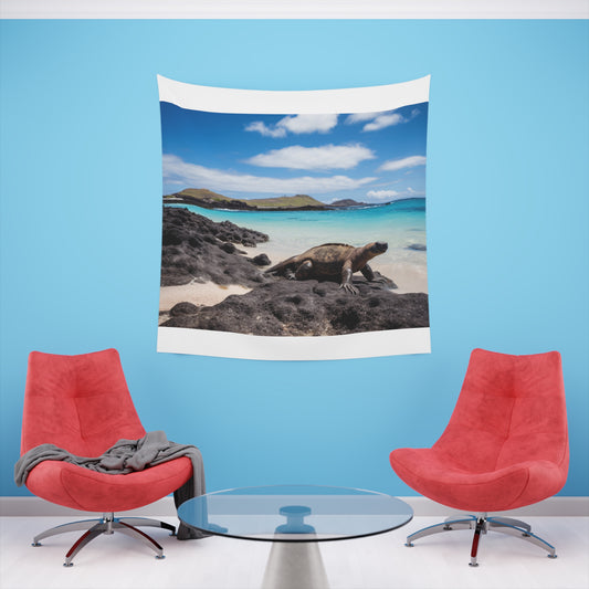 Tropical Wall Hangings: Island Symphony Wall Tapestry | Wall Tapestry | All Over Print, AOP, Decor, Halloween, Home & Living, Home Decor, Indoor, Spring Essentials, Sublimation, Tapestry | Prints with Passion