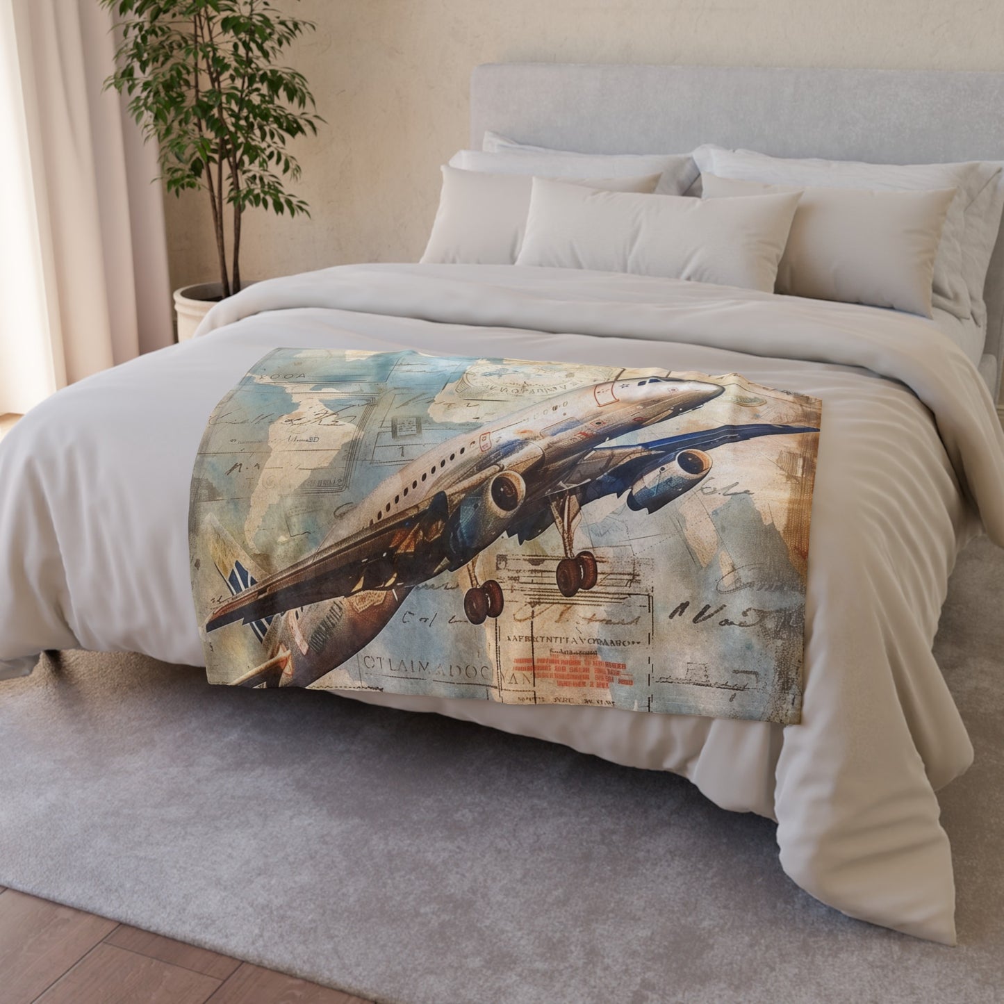 this cozy blanket will transport you to far-off lands with its vibrant imagery. Made from soft