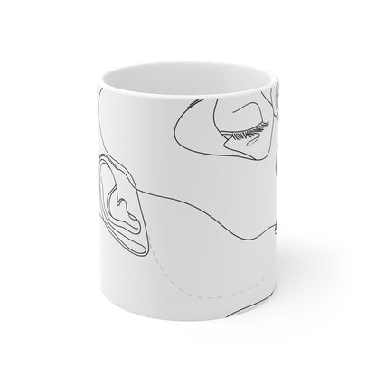 Sophisticated Abstract Face Coffee Mug | Mugs | 11 oz, Ceramic, Coffee Mugs, Home & Living, Kitchen, Mugs, Sublimation | Prints with Passion