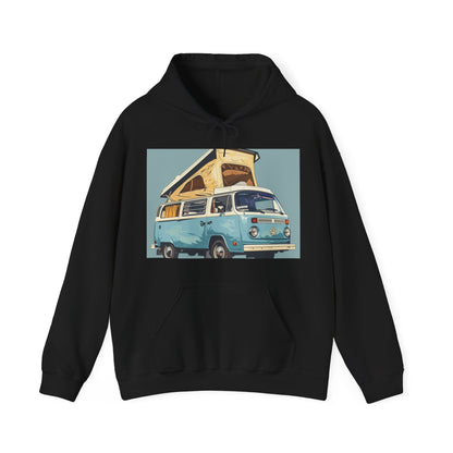 Tranquil Trails: Embrace the Simple Joys of Freedom and Nature in This Vintage Camper Van Hoodie | Hoodies | DTG, Hoodies, Men's Clothing, Regular fit, Unisex, Women's Clothing | Prints with Passion