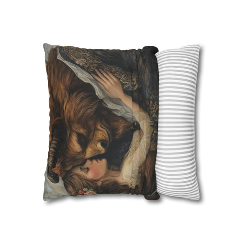 Beauty and the Beast — 40×40 Cushion Cover — Sofa & Living Room Lifestyle View
