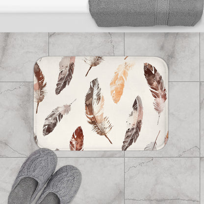 Boho Feather Bath Mat