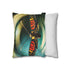 Moth Flying Through Quantum Rings (Edition II) — 40×40 Cushion Cover — Soft Brushed Fabric Texture Close-Up