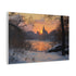 Central Park Snow Sunset — Canvas Wall Art — Side Profile & Stretched Corner Detail