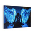 Fallen Angel with Glowing Wings — Canvas Wall Art — Side Profile & Stretched Corner Detail