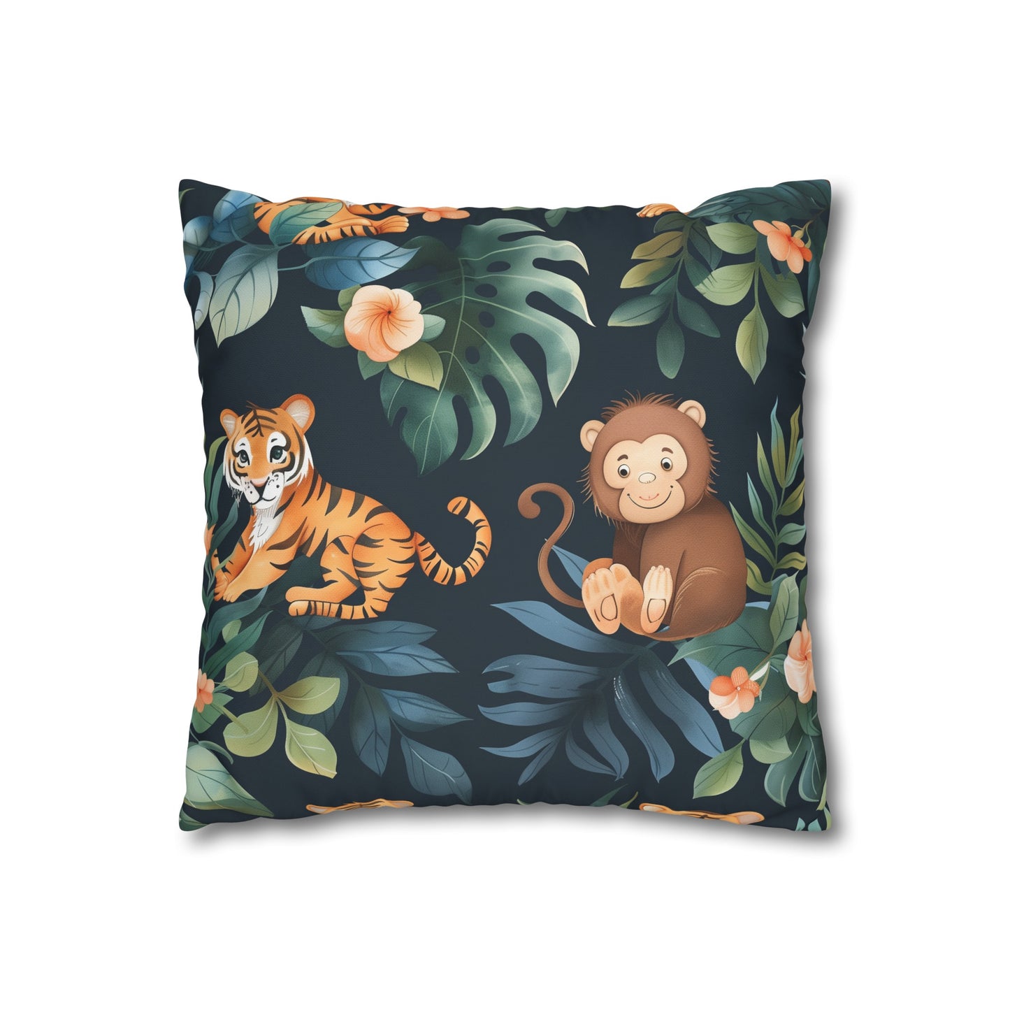 "Wild Tiger Jungle Pillow Case - Sleek and fierce design for adventurous decor"