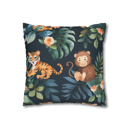 "Wild Tiger Jungle Pillow Case - Sleek and fierce design for adventurous decor"