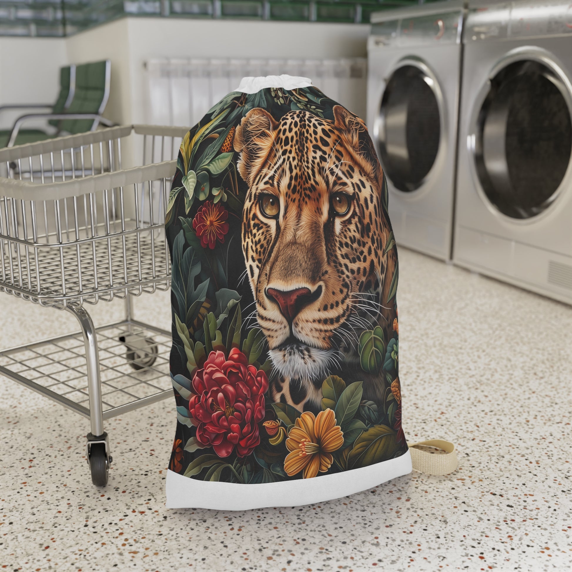 "Wildlife Animal Cheetah Laundry Bag - Durable and stylish pillowcase with cheetah print design"