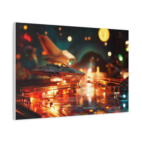 Retro Pinball Machine Turned Battlefield — Canvas Wall Art — Product Detail View 6