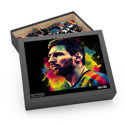 Messi Watercolor Neon Puzzle | Puzzle | Back-to-School, Fall Picks, Games, Holiday Picks, Home & Living, Puzzles, TikTok, Valentine's Day, Valentine's Day Picks | Prints with Passion