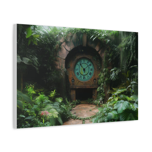 Time Machine Hidden in a Jungle — Canvas Wall Art — Side Profile & Stretched Corner Detail