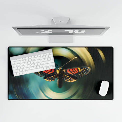 Moth Flying through Quantum Rings Gaming XXL Extended Desk Mat