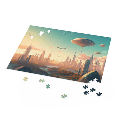 Futuristic Flying Cityscape Puzzle