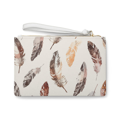 Boho Feather Clutch Bag