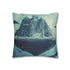 Floating Mountain Surrounded by Whales — 40×40 Cushion Cover — Double-Sided Back & Concealed Zip Detail