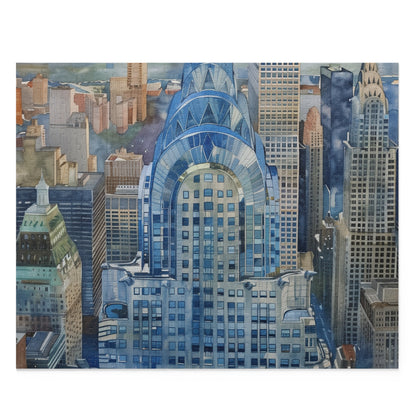 Chrysler Building Watercolor Puzzle | Puzzle | Back-to-School, Fall Picks, Games, Holiday Picks, Home & Living, Puzzles, TikTok, Valentine's Day, Valentine's Day Picks | Prints with Passion