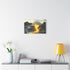 Crumbling Planet Leaking Golden Lava (Edition II) — Canvas Wall Art — Kiln-Dried Pine Frame & Ready-to-Hang Back View
