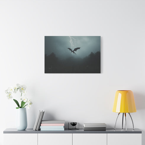 Lightning Dragon Flying Through Storm — Canvas Wall Art — Product Detail View 7