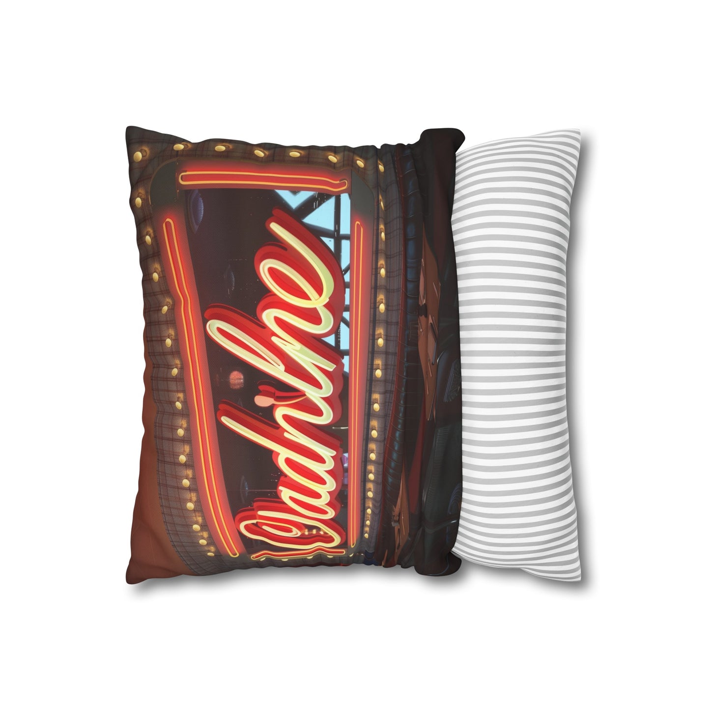 "Diner Dreams Pillowcase - Retro-inspired design with neon lights, perfect for vintage lovers"