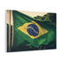 Brazil Flag — Canvas Wall Art — Side Profile & Stretched Corner Detail