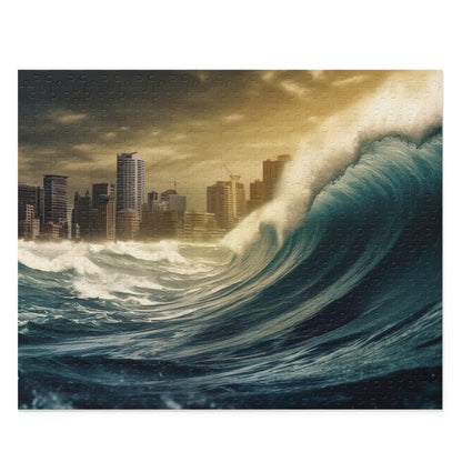 Tsunami Wave Jigsaw Puzzle - Captivating and powerful nature image for puzzle enthusiasts