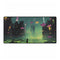 Floating Zen Garden Above Neon City — XL & XXL Desk Mat — Full Top-Down Artwork View