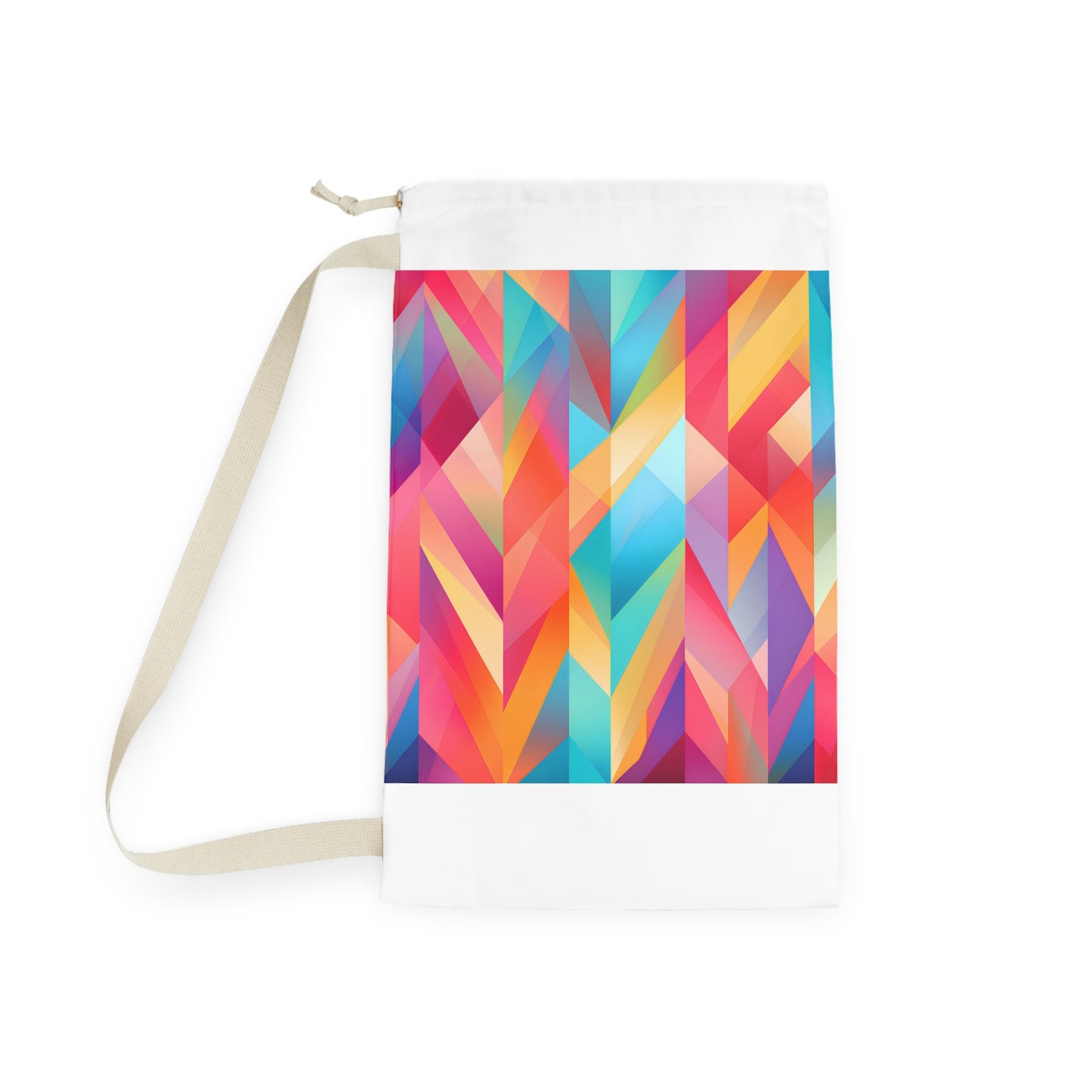 "Vibrant Summer Geometric Pattern Laundry Bag - Transform Your Routine!"