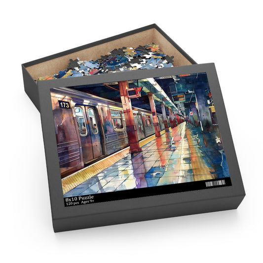 NYC Subway Watercolor Jigsaw Puzzle | Puzzle | Back-to-School, Fall Picks, Games, Holiday Picks, Home & Living, Puzzles, TikTok, Valentine's Day, Valentine's Day Picks | Prints with Passion